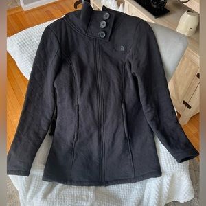 North Face Jacket Womens Medium Black Long Sleeve Full Zip Fleece Lined Coat